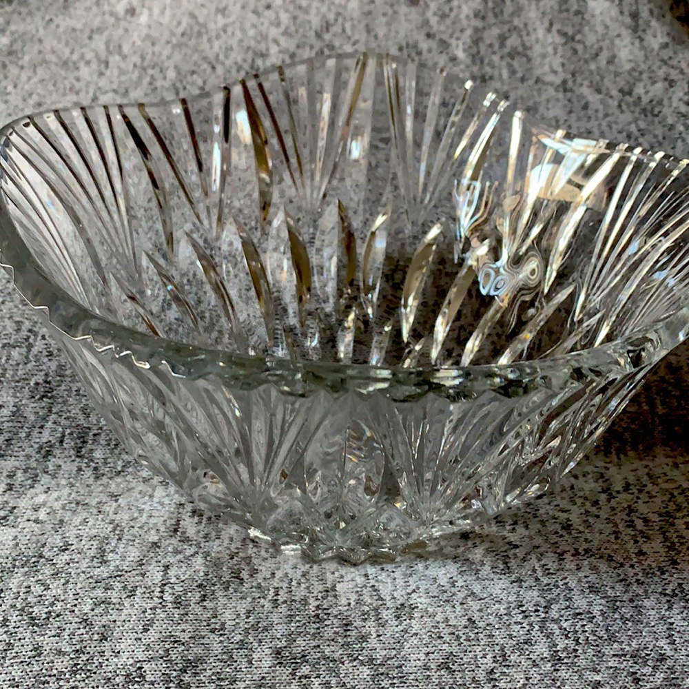 Crystal Bowl Elegantly Handcrafted with Intricacy.